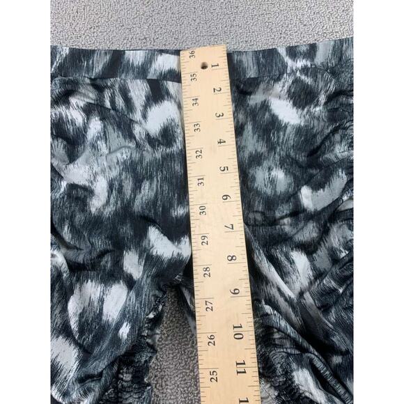 Armani Exchange Leggings Women's S Black Ruched Animal Print Elastic Waist - Picture 5 of 7